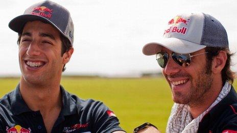 Daniel Ricciardo (left) and Jean-Eric Vergne