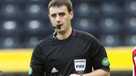 Referee Euan Norris at Rugby Park