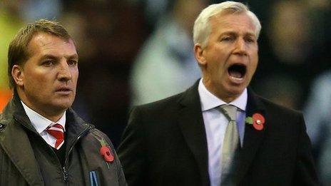 Brendan Rodgers and Alan Pardew [right]