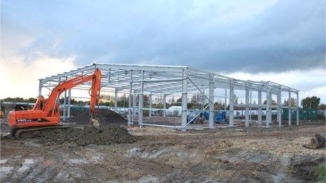 Building work on the Jet Age Museum at Gloucestershire Airport