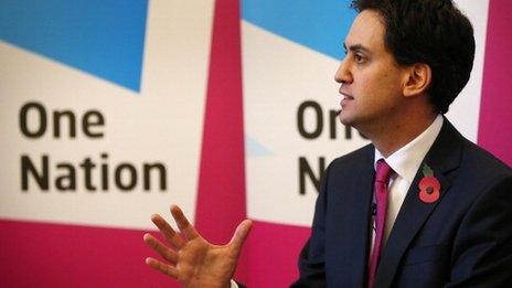 Ed Miliband delivering a speech on the living wage