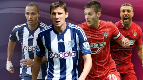 Peter Odemwingie, Zoltan Gera, Adam Lallana and Rickie Lambert