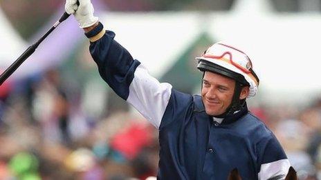 Brett Prebble celebrates Green Moon win