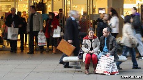 Tired Christmas shoppers