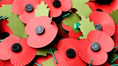 Remembrance poppies