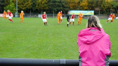 Fan watches Nottingham Forest Ladies play