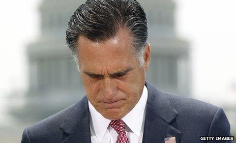 Mitt Romney in front of the Capitol in Washington DC in June 2012