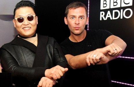 Psy and Scott Mills