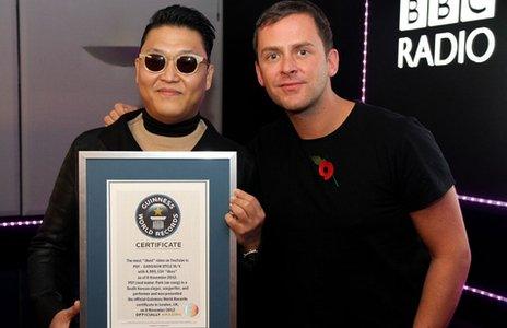 Psy and Scott Mills