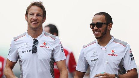 Jenson Button (left) and Lewis Hamilton