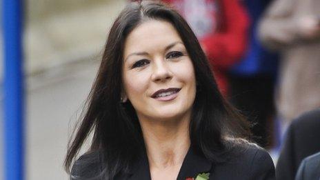 Catherine Zeta Jones at the newly-named Noah's Ark Children's Hospital for Wales