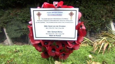 Wreath to German airmen and other military personnel