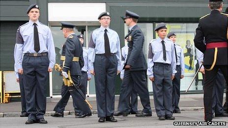 Guernsey Air Cadets on parade