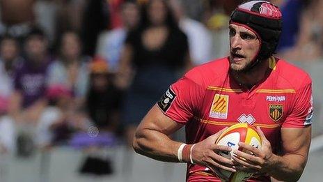 Luke Charteris in action for Perpignan against Toulouse