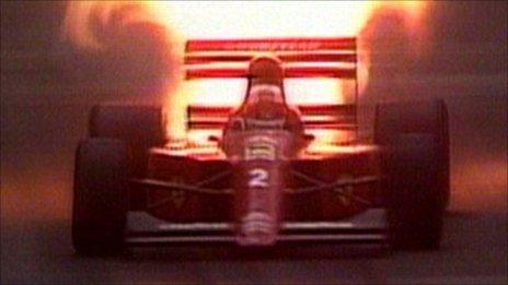 Nigel Mansell's engine explodes