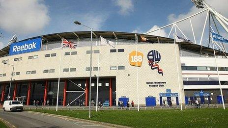 Reebok Stadium, home of Bolton Wanderers