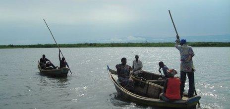 Fishermen on Lake Albert, Uganda, pictured in 2007