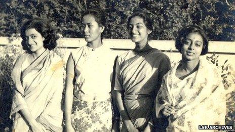 Suu Kyi with her friends