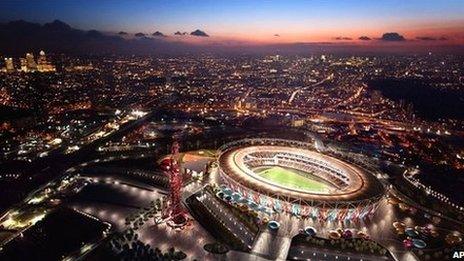 An artist's impression of the Olympic Stadium