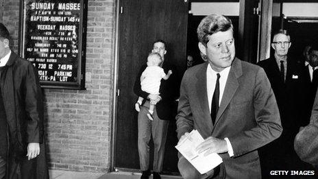 President John F Kennedy leaving church in 1962