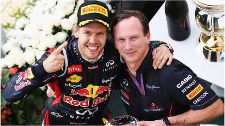 Sebastian Vettel and Christian Horner