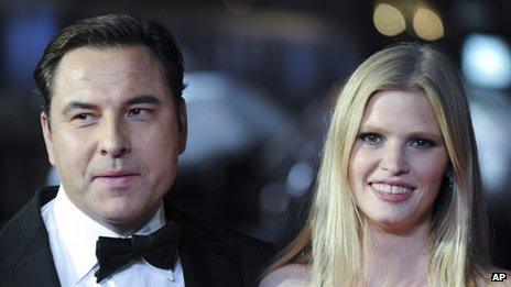 David Walliams and Lara Stone