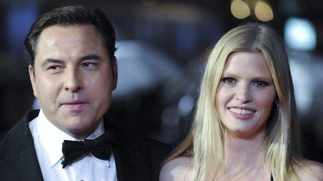 David Walliams and Lara Stone