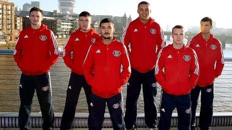 (L to R) Josh Taylor, Fred Evans, Andrew Selby, Joe Joyce, Sean McGoldrick and Anthony Fowler