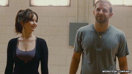 Jennifer Lawrence and Bradley Cooper in Silver Linings Playbook