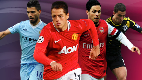 Sergio Aguero. Javier Hernandez, Mikel Arteta, Eden Hazard