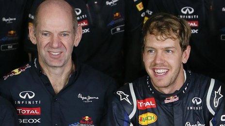 Adrian Newey (left) and Sebastian Vettel