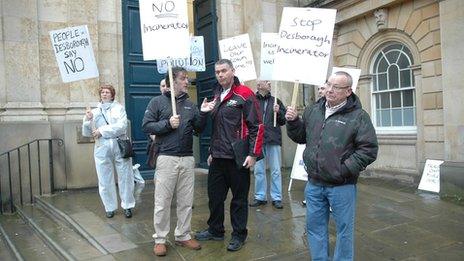 Fresh Air Desborough protesters outside county hall