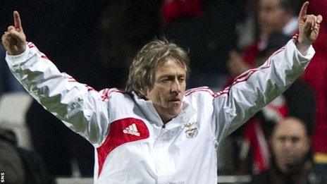 Jorge Jesus celebrates Benfica's victory