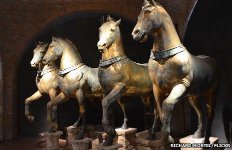 The four horses in Venice's Basilica San Marco, image courtesy of Richard Mortel via Flickr