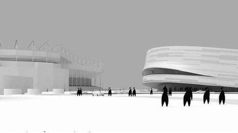 Artist impression of new sports arena