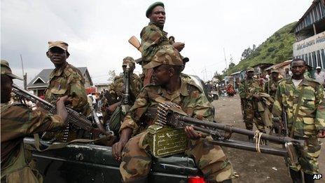 Rebels in Sake in eastern DR Congo (21 November 2012)