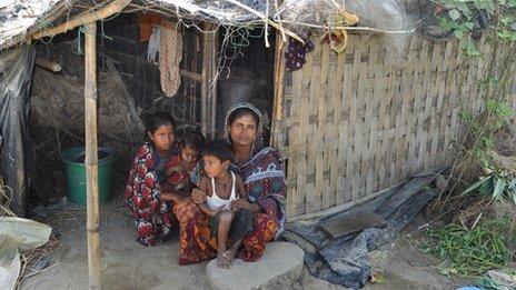 Sameera Begum outside her house