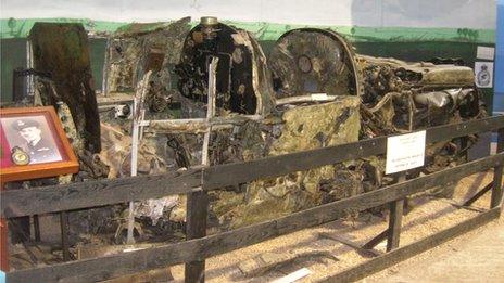 Wreckage displayed at Lincolnshire Aviation Heritage Centre