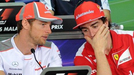 Jenson Button and Fernando Alonso