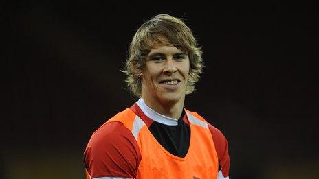 Liam Williams in training with Wales