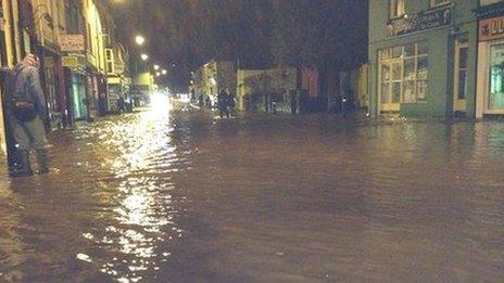 Flooding in Llanberis, Gwynedd