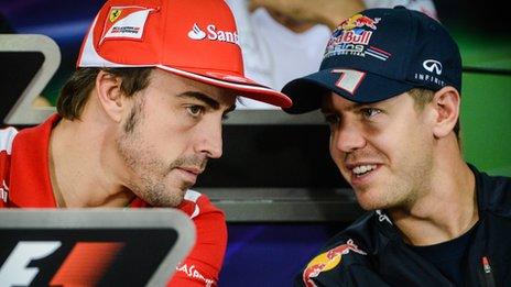 Fernando Alonso and Sebastian Vettel