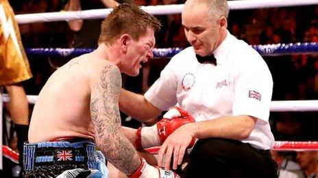 Ricky Hatton is counted out