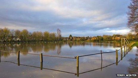 Football pitch at Caldicot Castle country park in Monmouthshire