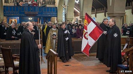 Inauguration of Commandery of the Bailiwick of Guernsey: procession enters church