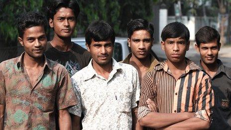 Group of young Bangladeshi men