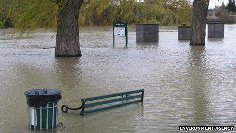 Flooding along the River Nene in Peterborough