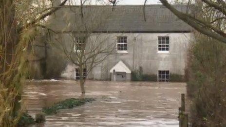 Flooded home on the moors