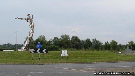 Artist's impression of The Leaping Man statue in Wavendon