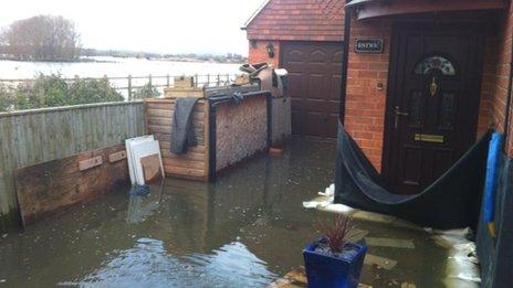 A home in Twigworth is surrounded by flood water